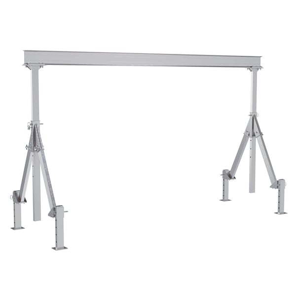 Vestil Aluminum Adjustable Height Gantry Crane w/Adjustable Leveling Option 15 ft. x10 ft. 4K Silver AHA-4-15-10-ALO - main